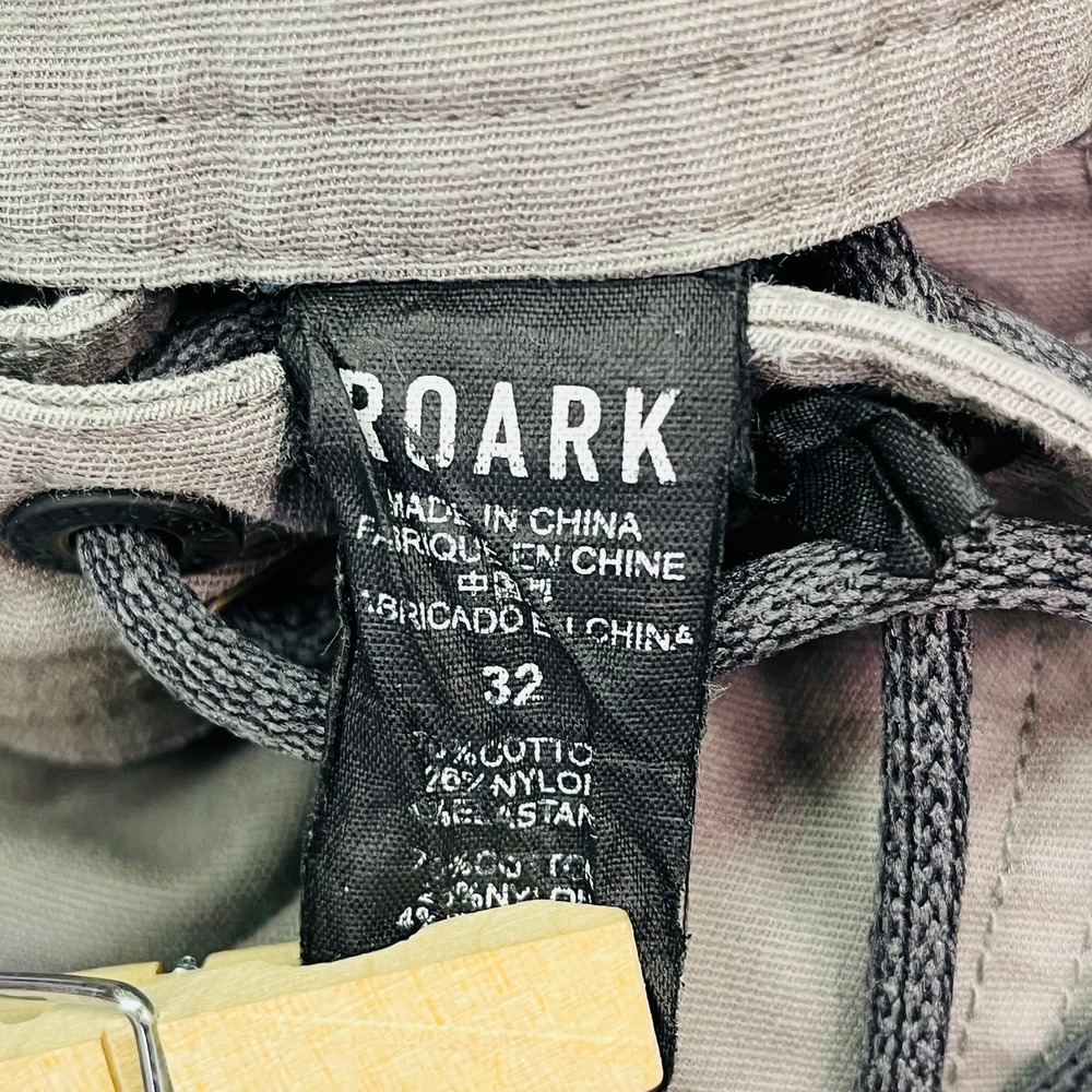 Roark Revival Mens Layover Travel Pants Grey Olive Drawstring Zip Pockets 32 - Picture 11 of 16